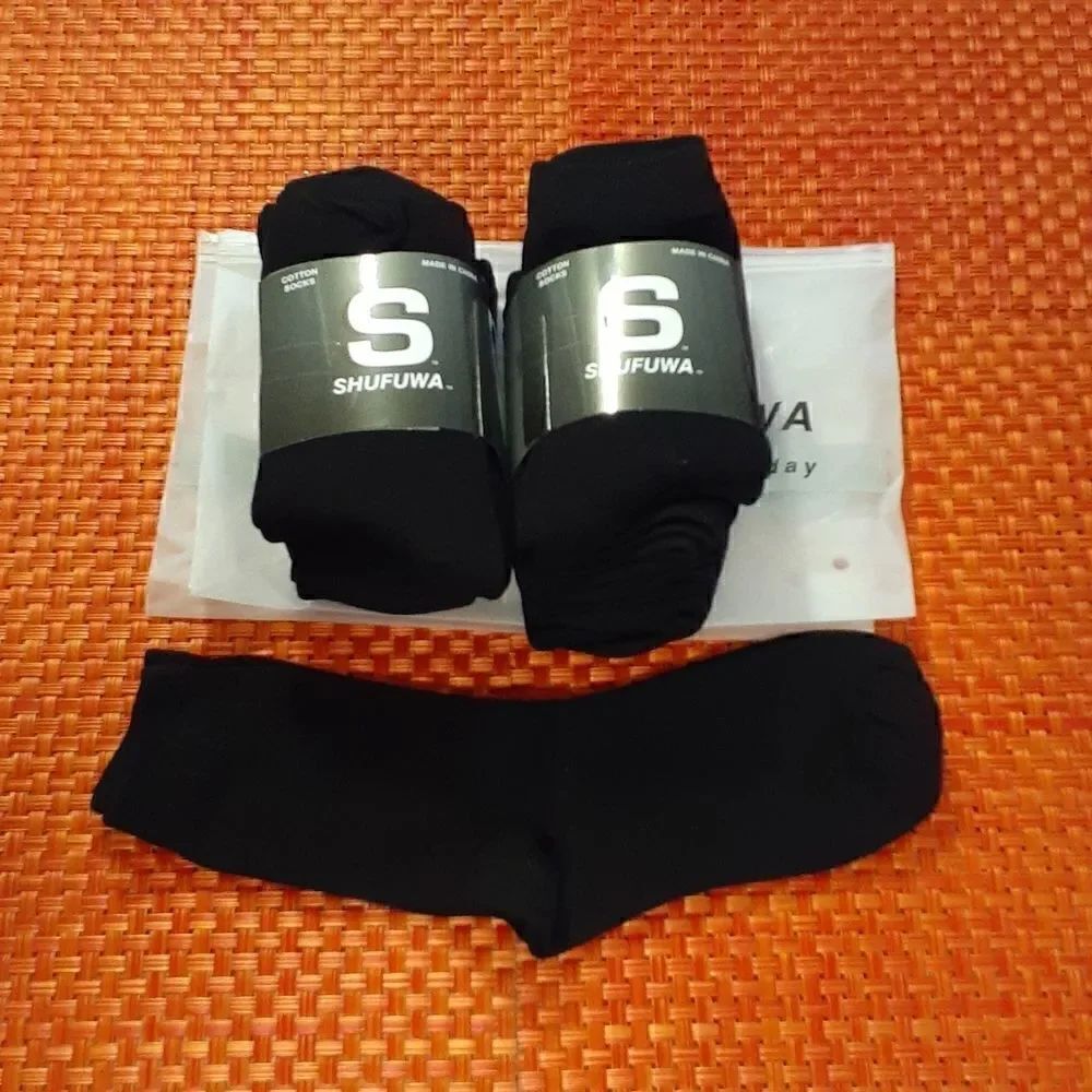 10โPairsโUnisexย CottonโBlackโCrewโSocksโNewโInโPackage